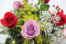 Load image into Gallery viewer, Mixed Rose Vase Arrangement (Sweet Tones)