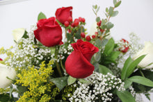 Load image into Gallery viewer, Red & White Rose Arrangement