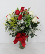 Load image into Gallery viewer, Red & White Rose Arrangement