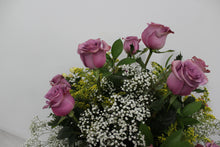 Load image into Gallery viewer, Purple Rose Vase Arrangement