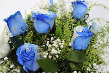 Load image into Gallery viewer, Blue Rose Vase Arrangement