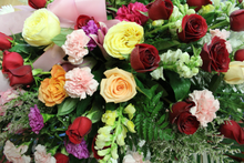 Load image into Gallery viewer, Norma's Red and Pink Standing Spray Arrangement