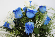 Load image into Gallery viewer, Blue Rose Vase Arrangement