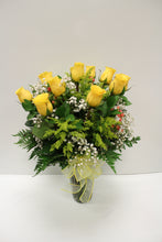 Load image into Gallery viewer, Yellow Rose Vase Arrangement