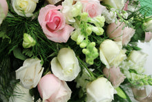 Load image into Gallery viewer, Norma's White and Pink Casket Spray Arrangement