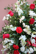 Load image into Gallery viewer, Norma's Red and White Standing Spray Arrangement