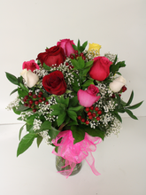 Load image into Gallery viewer, Norma's Mixed Rose Vase Arrangement