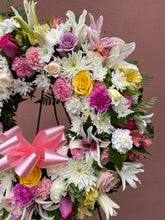 Load image into Gallery viewer, Pastel Wreath Standing Arrangement
