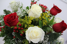 Load image into Gallery viewer, Red &amp; White Rose Arrangement
