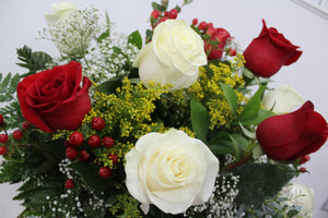 Red & White Rose Arrangement