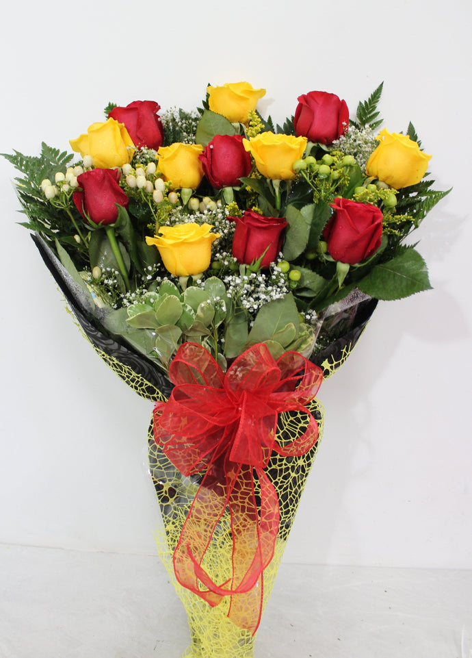 Red & Yellow Rose Bouquet