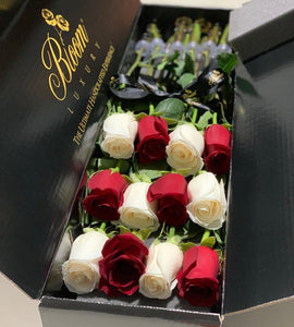 Bloom Luxury - Red & White Roses