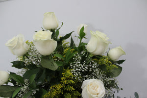 White Rose Vase Arrangement