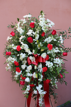 Load image into Gallery viewer, Norma&#39;s Red and White Standing Spray Arrangement
