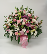Load image into Gallery viewer, Pink and White Funeral Basket
