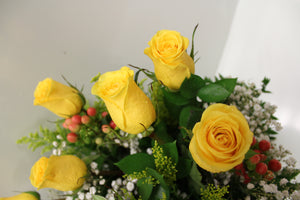 Yellow Rose Vase Arrangement