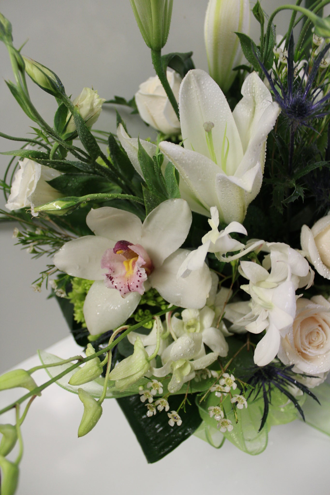 peace lily bouquet Hope and Peace Arrangement – Norma's Flowers NJ