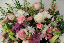 Load image into Gallery viewer, Pink and White Funeral Basket
